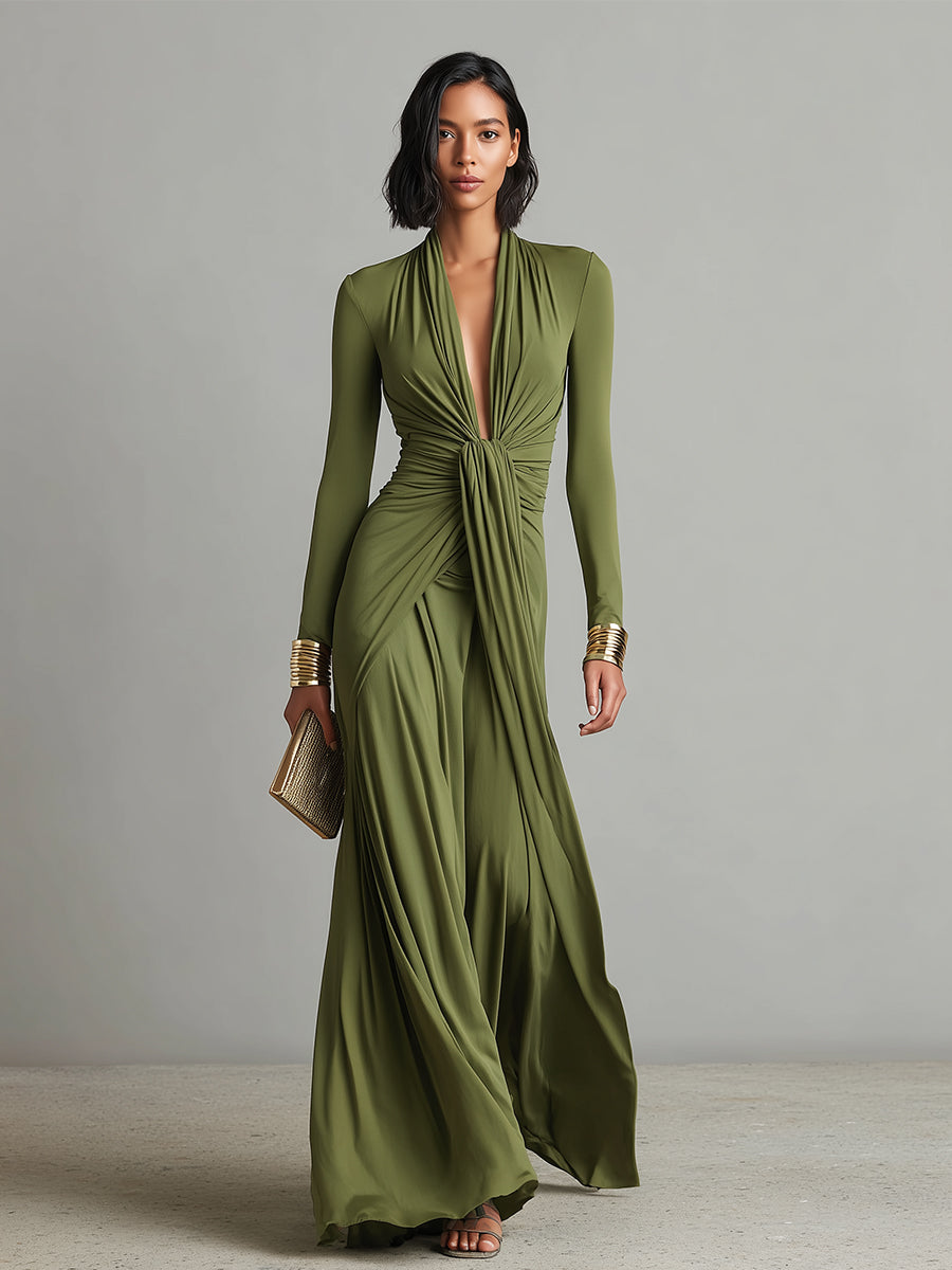Zofia – Abito Maxi Elegante con Drappeggio