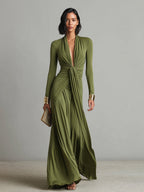 Zofia – Abito Maxi Elegante con Drappeggio