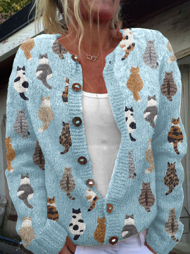 Tosca | Cardigan con gattini – cardigan con gattini da donna | Erminia Boutique Bologna