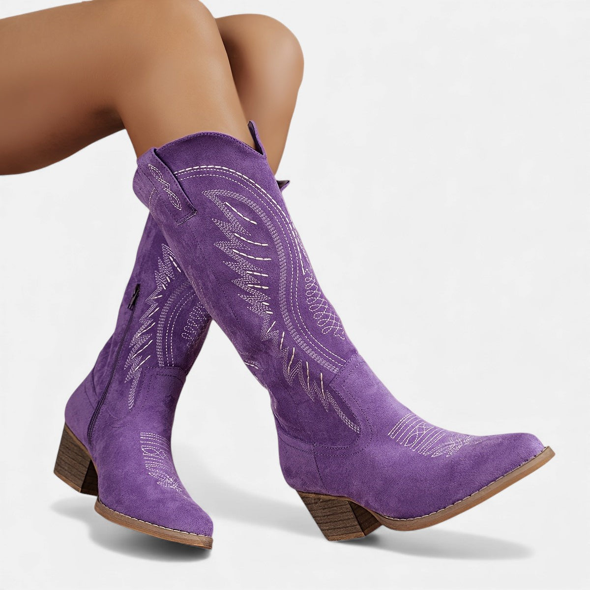 Kinga - Stivali cowboy ricamati alla moda