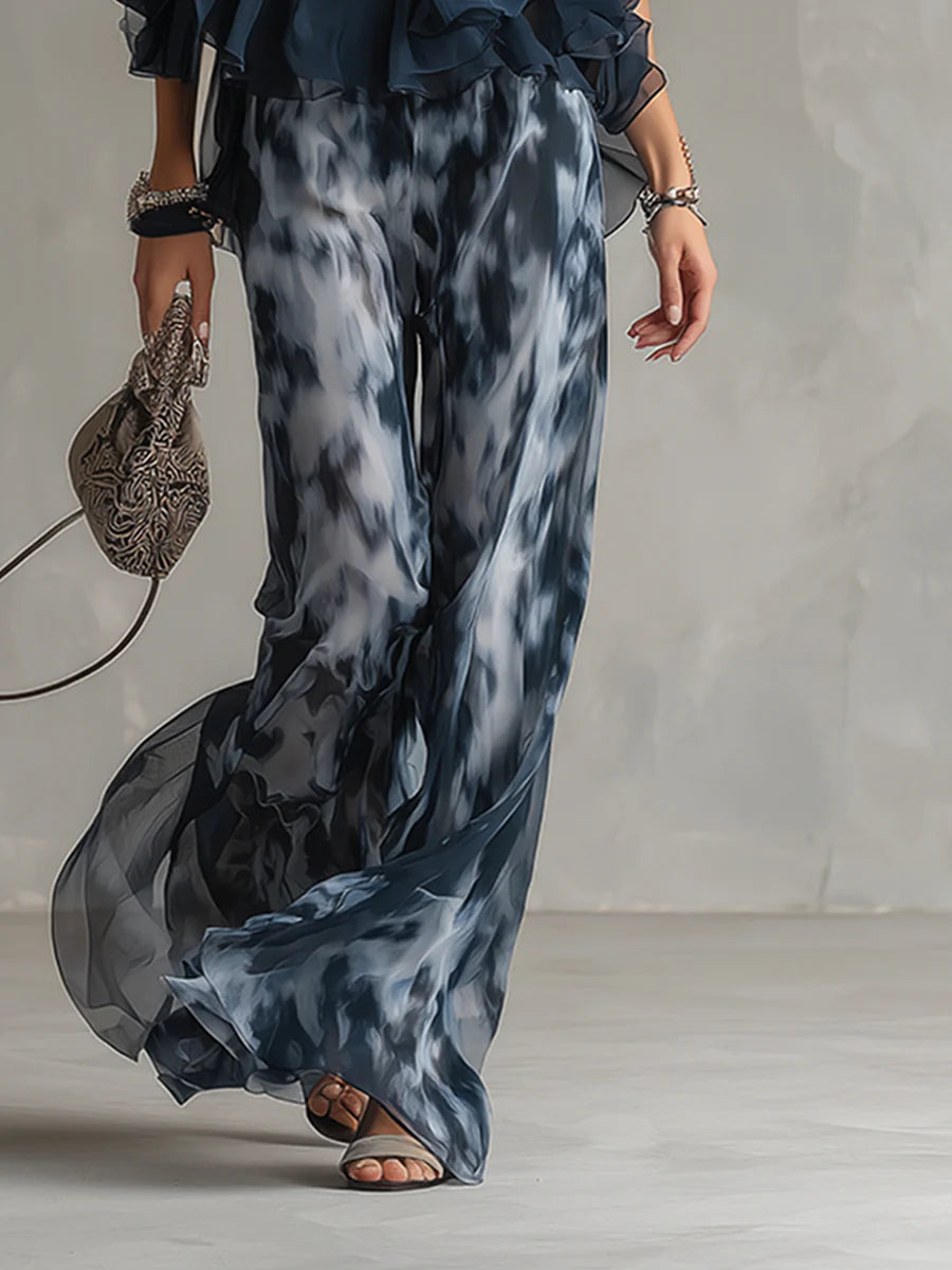 Oliwia - Top Halter in Muslin e Pantaloni Larghi