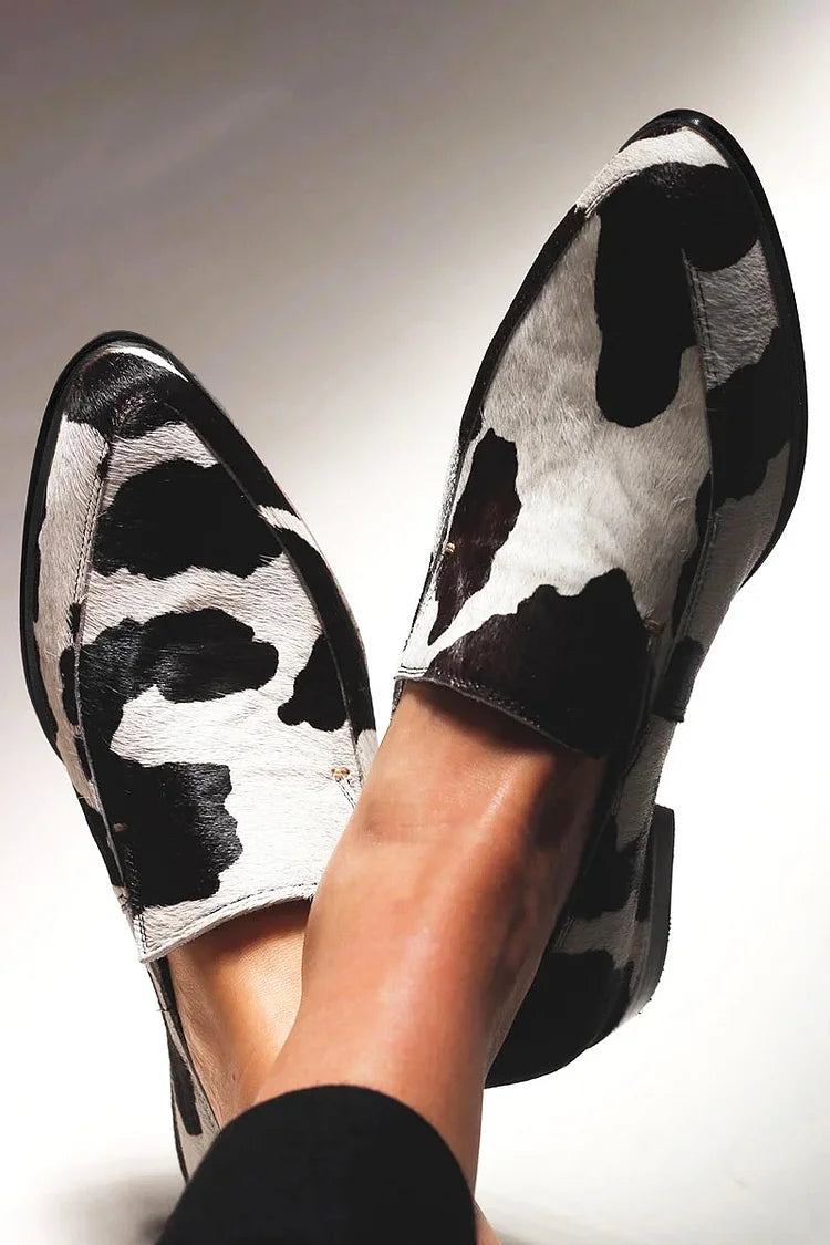 Bogna - Scarpe in pelle a motivo bovino