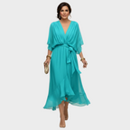 Monica Chiffon - Vestito con scollatura a V – abiti eleganti da donna | Erminia Boutique Bologna