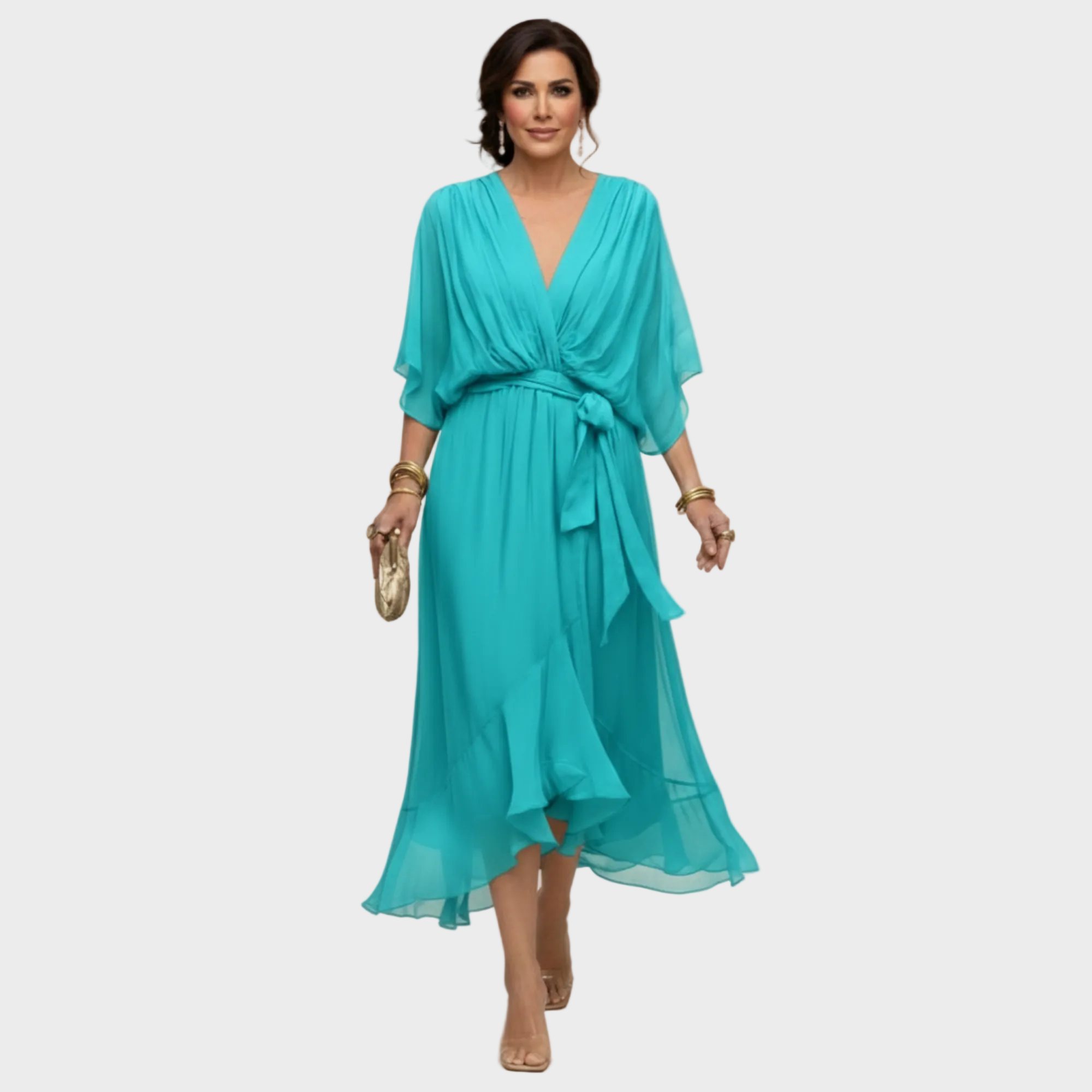 Monica Chiffon - Vestito con scollatura a V