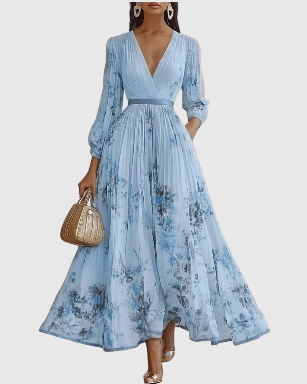 Zuzanna - Elegante Maxi Abito con Pieghe