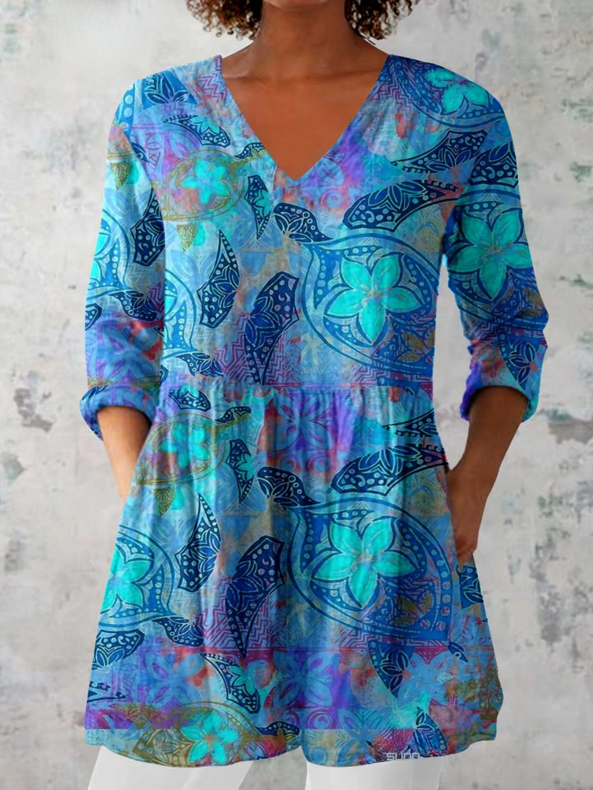 Julia - Blusa Lunga con Scollatura a V