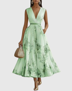 Amelia – Elegante Vestito Maxi Plissettato