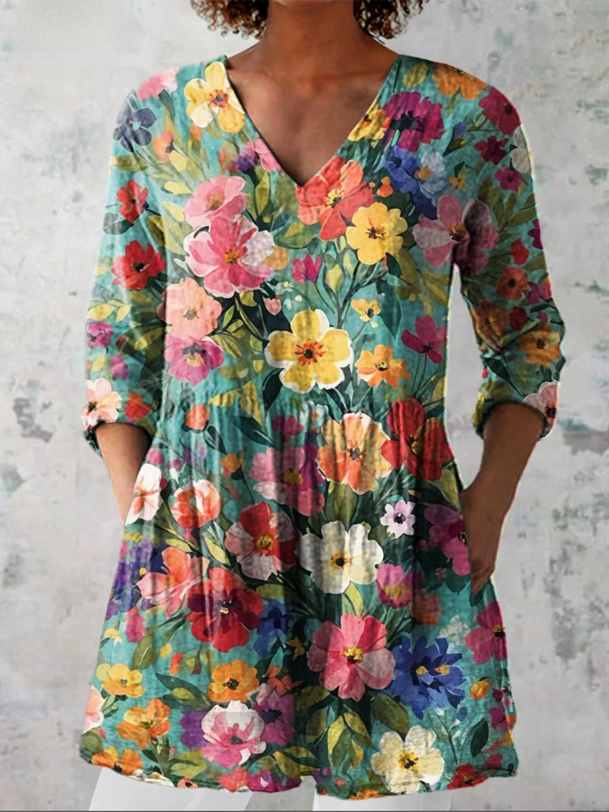 Eleonora - Blusa Lunga con Scollatura a V