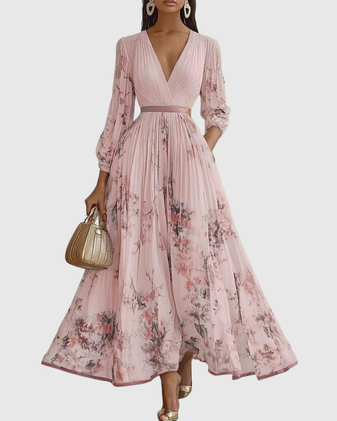 Zuzanna - Elegante Maxi Abito con Pieghe