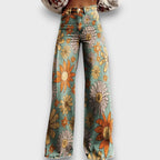 Maja – jeans a gamba larga retro con motivo floreale