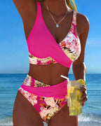 Bikini con motivo floreale a contrasto e spacco – costumi da bagno donna | Erminia Boutique Bologna