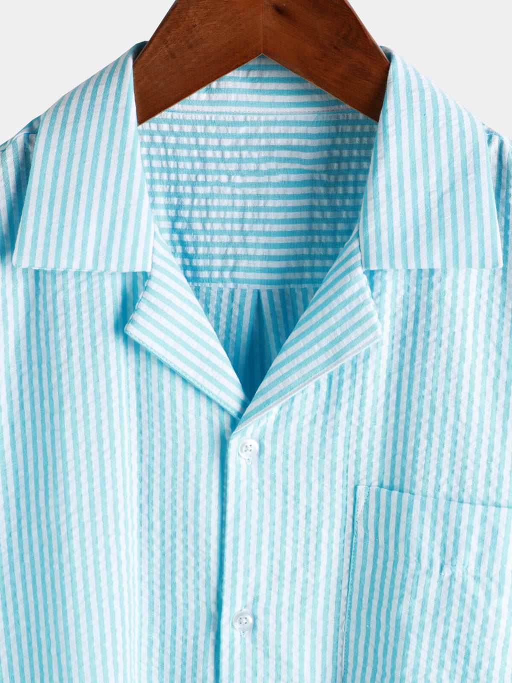 Camicia estiva da uomo a maniche corte, in cotone, con taschino