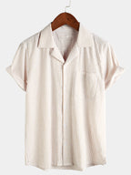 Camicia estiva da uomo a maniche corte, in cotone, con taschino – camicie casual da uomo | Erminia Boutique Bologna