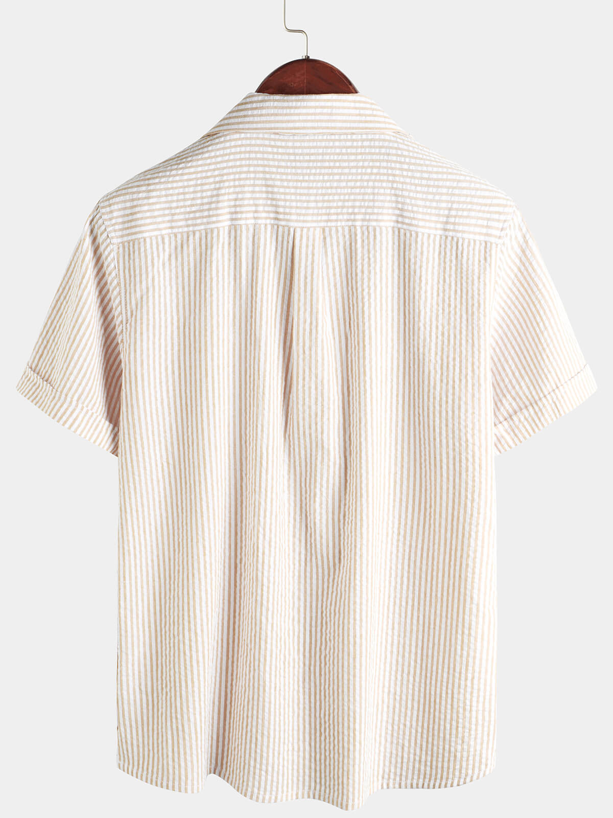 Camicia estiva da uomo a maniche corte, in cotone, con taschino