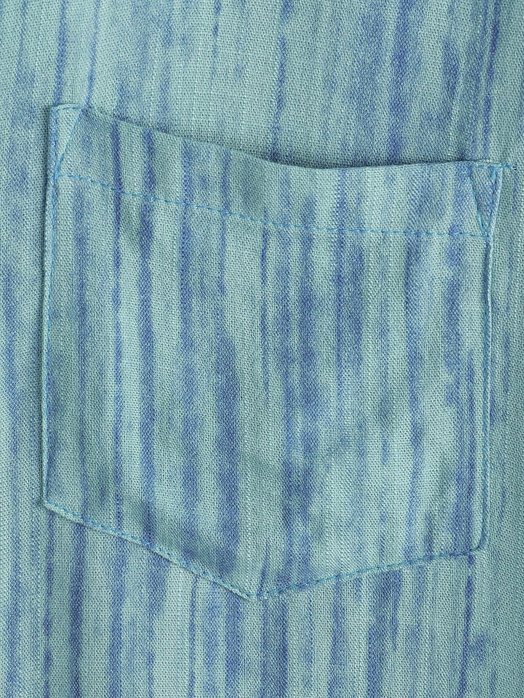 Camicia da uomo traspirante a maniche corte a righe blu con taschino
