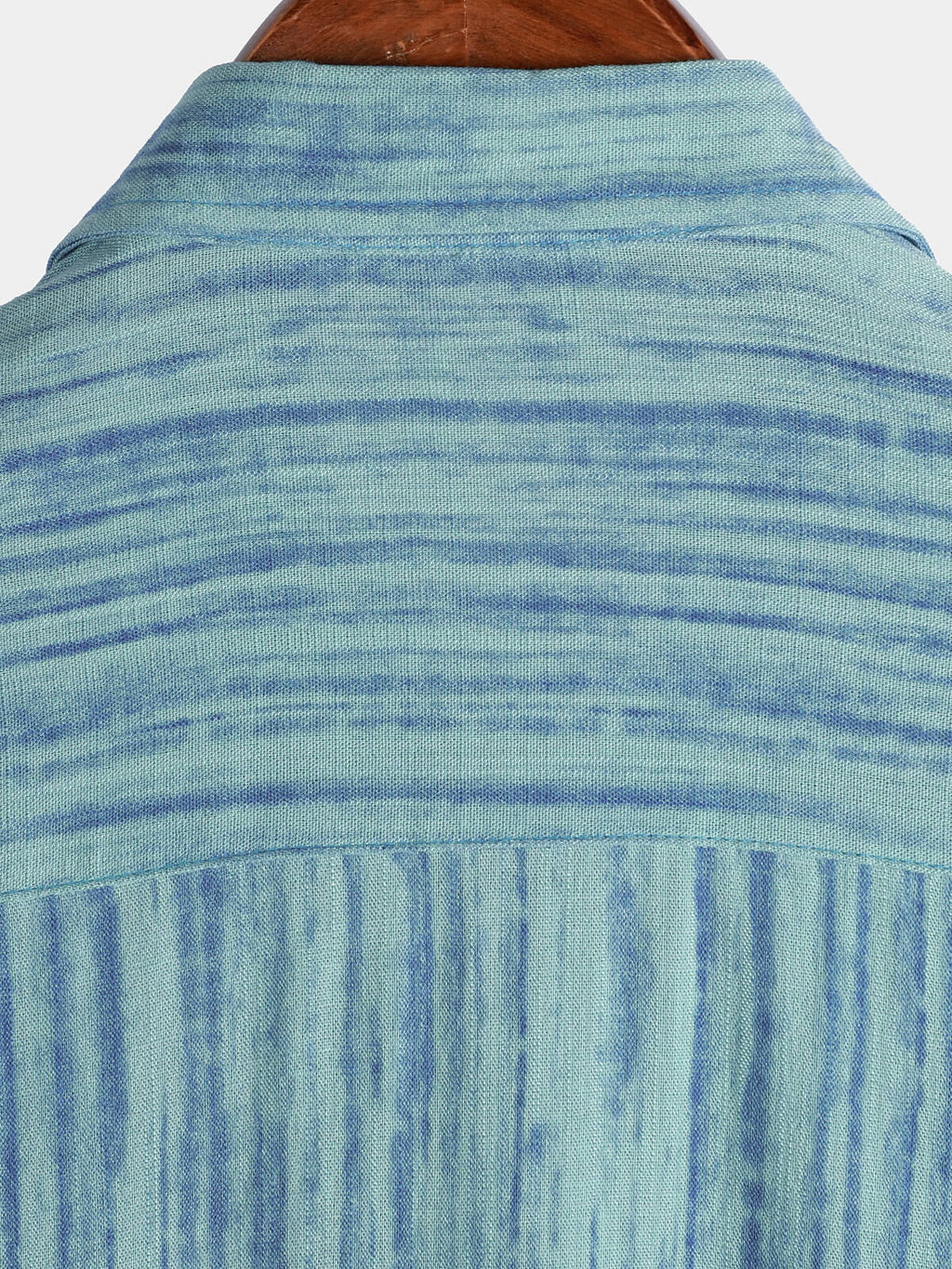 Camicia da uomo traspirante a maniche corte a righe blu con taschino