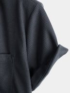 Camicia estiva da uomo a maniche corte a quadri, comoda, con bottoni