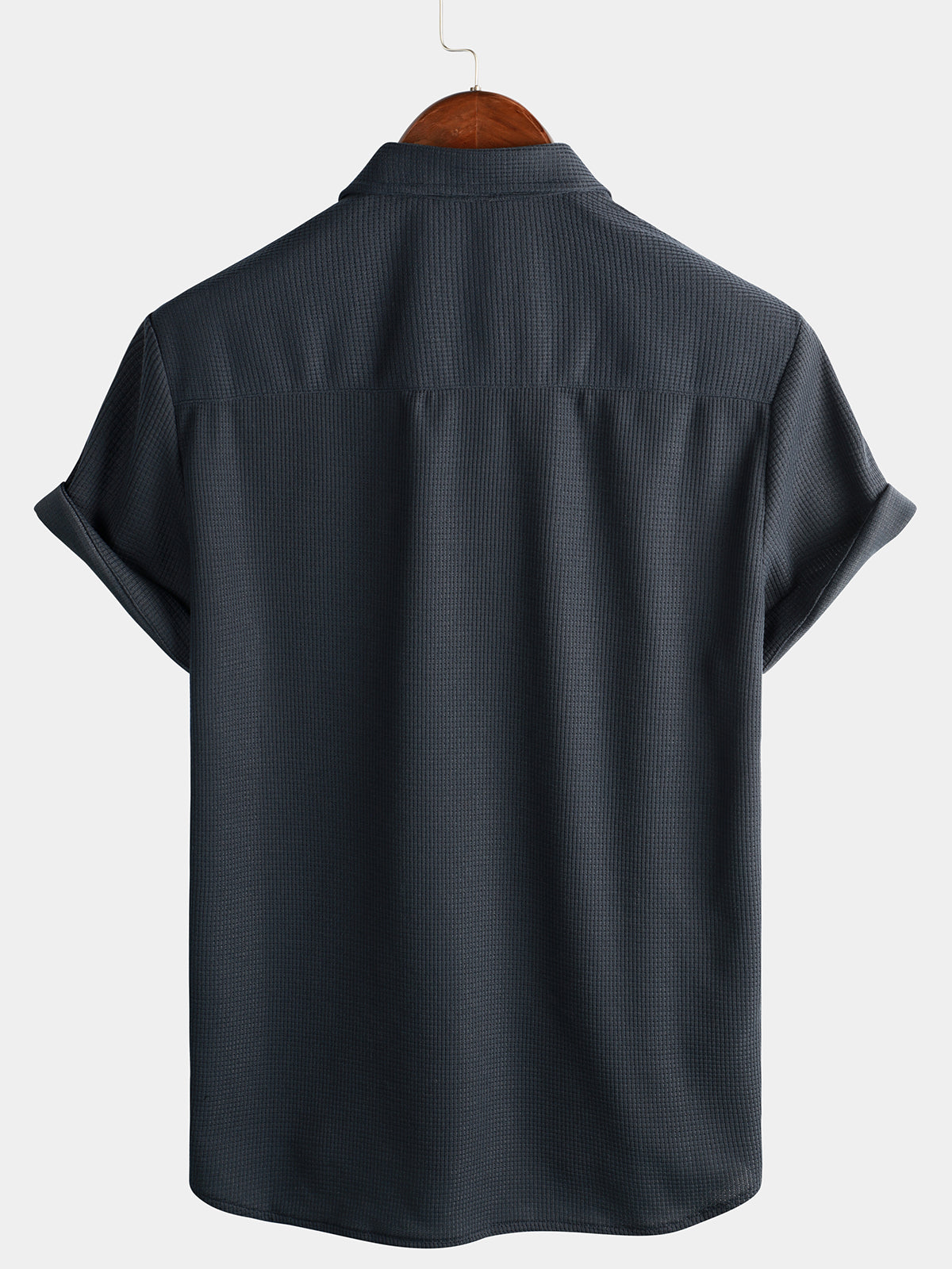 Camicia estiva da uomo a maniche corte a quadri, comoda, con bottoni