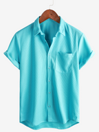 Camicia estiva da uomo a maniche corte a quadri, comoda, con bottoni – camicie casual da uomo | Erminia Boutique Bologna