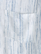 Camicia da uomo traspirante a maniche corte a righe bianche con taschino