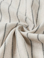 Camicia da uomo beige in lino a righe con maniche corte