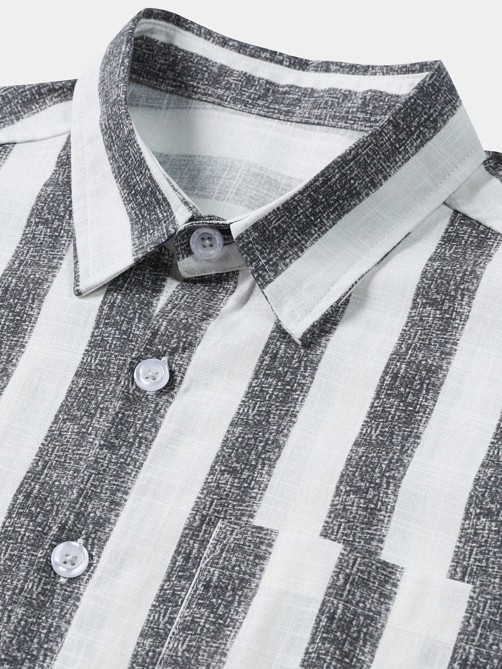 Camicia da uomo in cotone a righe leggera e traspirante con maniche corte, ideale per l'estate
