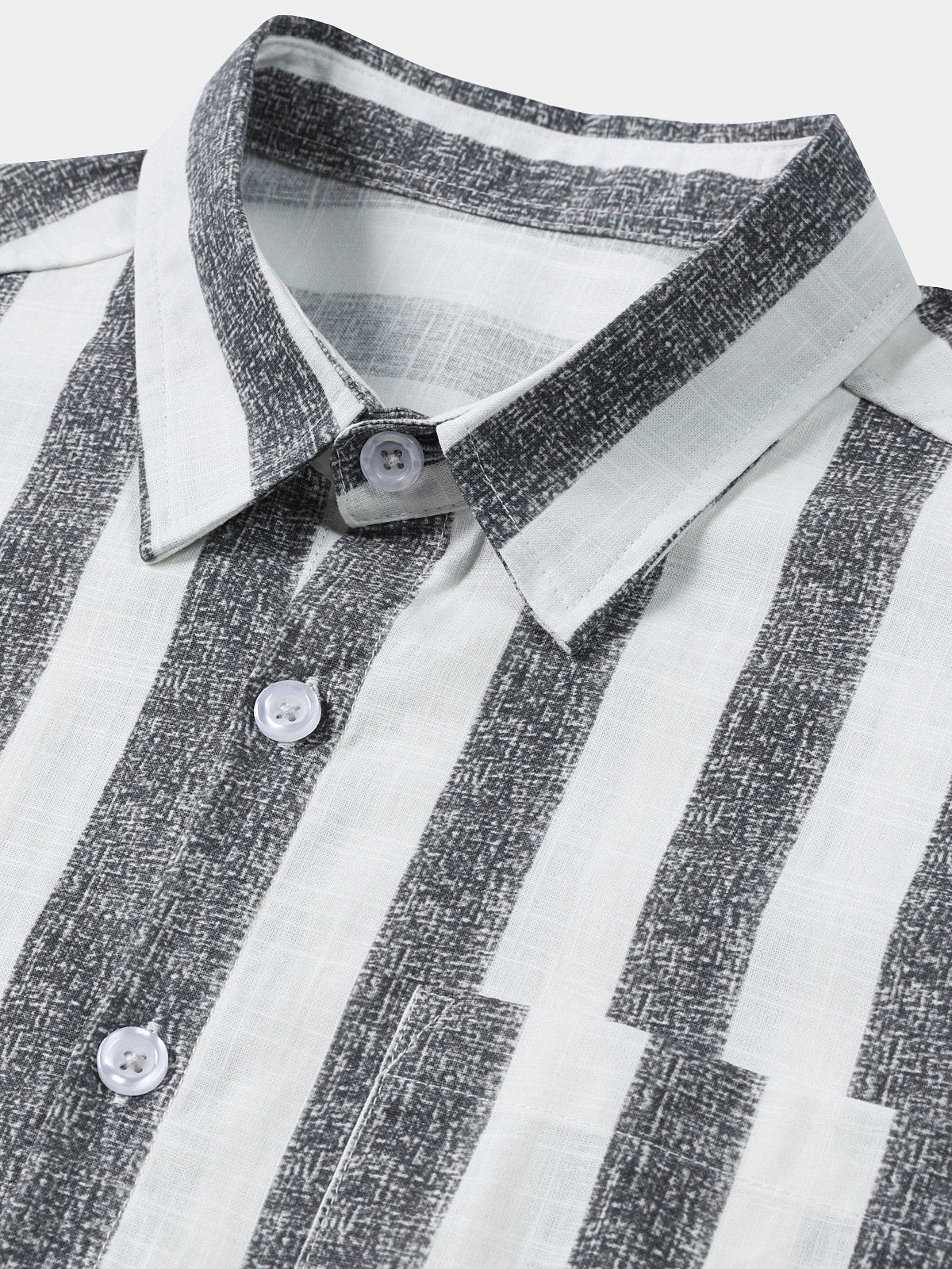 Camicia da uomo in cotone a righe leggera e traspirante con maniche corte, ideale per l'estate