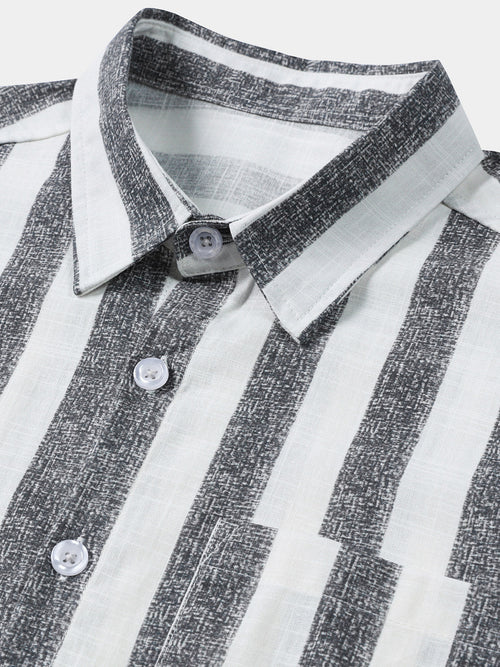 Camicia da uomo in cotone a righe leggera e traspirante con maniche – camicie casual da uomo | Erminia Boutique Bologna