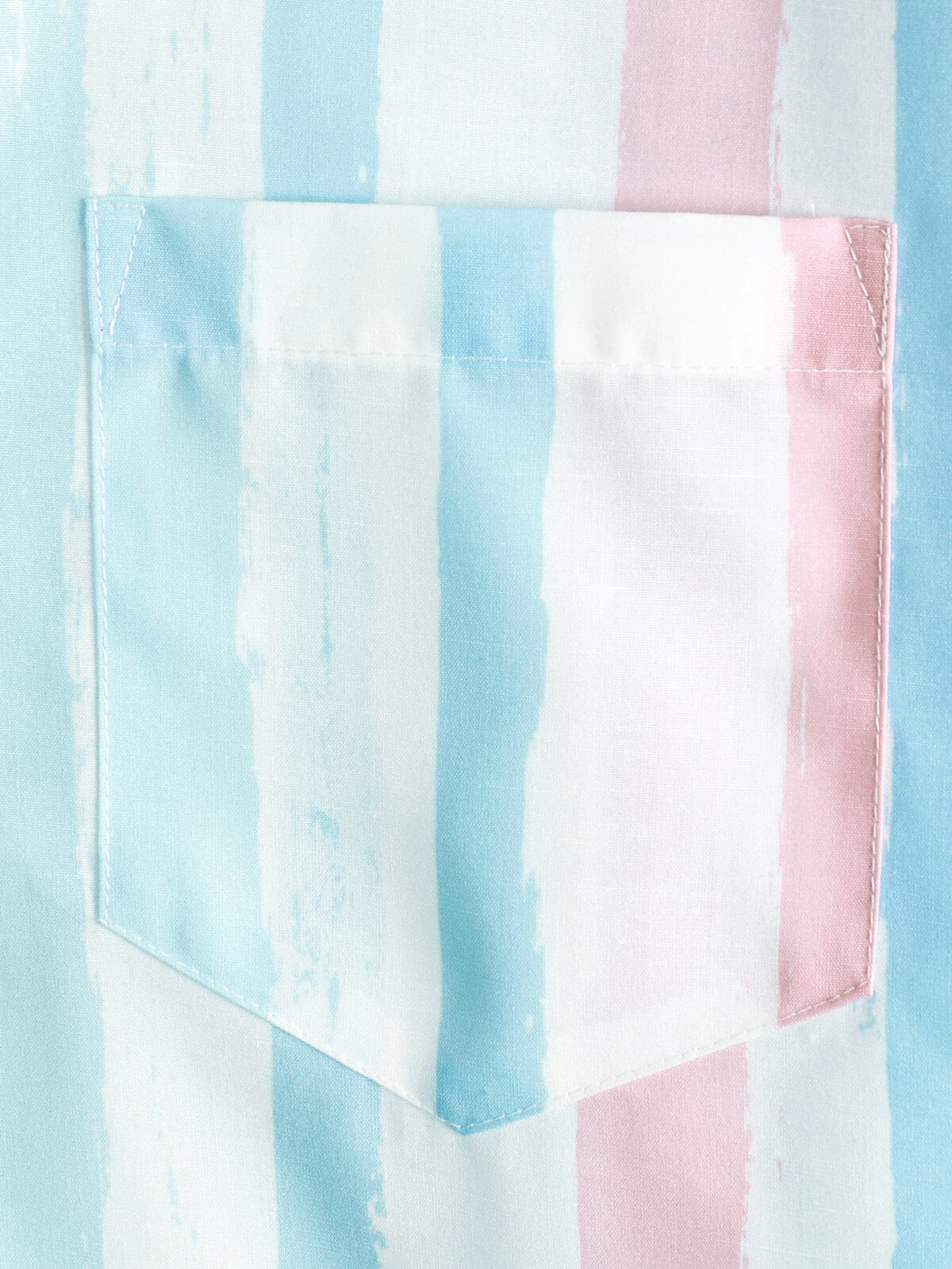 Camicia da uomo a righe blu e rosa per l'estate con maniche corte