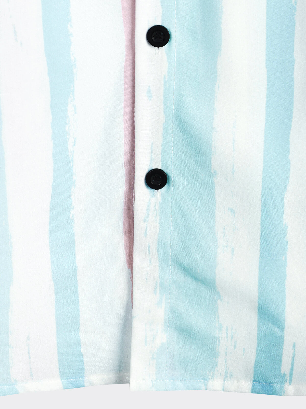 Camicia da uomo a righe blu e rosa per l'estate con maniche corte