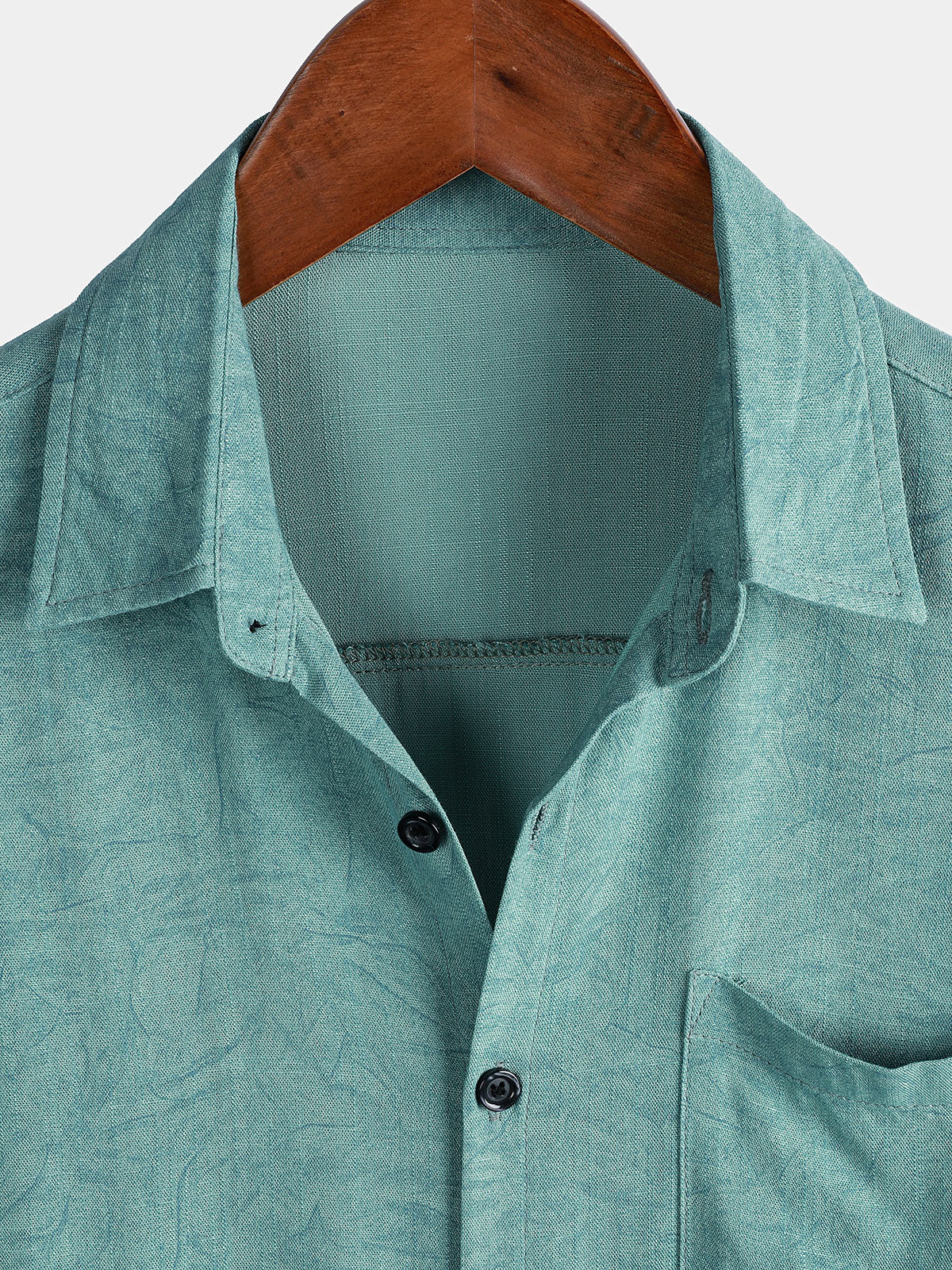 Camicia casual estiva verde da uomo in stile vintage con maniche corte