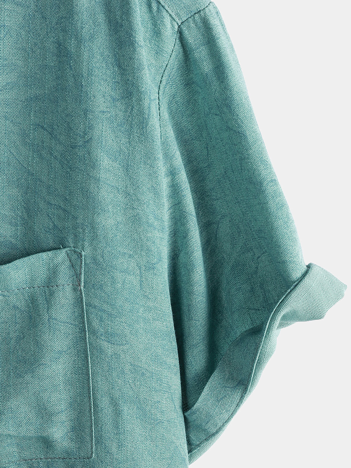 Camicia casual estiva verde da uomo in stile vintage con maniche corte