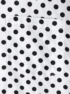 Camicia estiva da uomo in cotone a pois bianchi con maniche corte e taschino