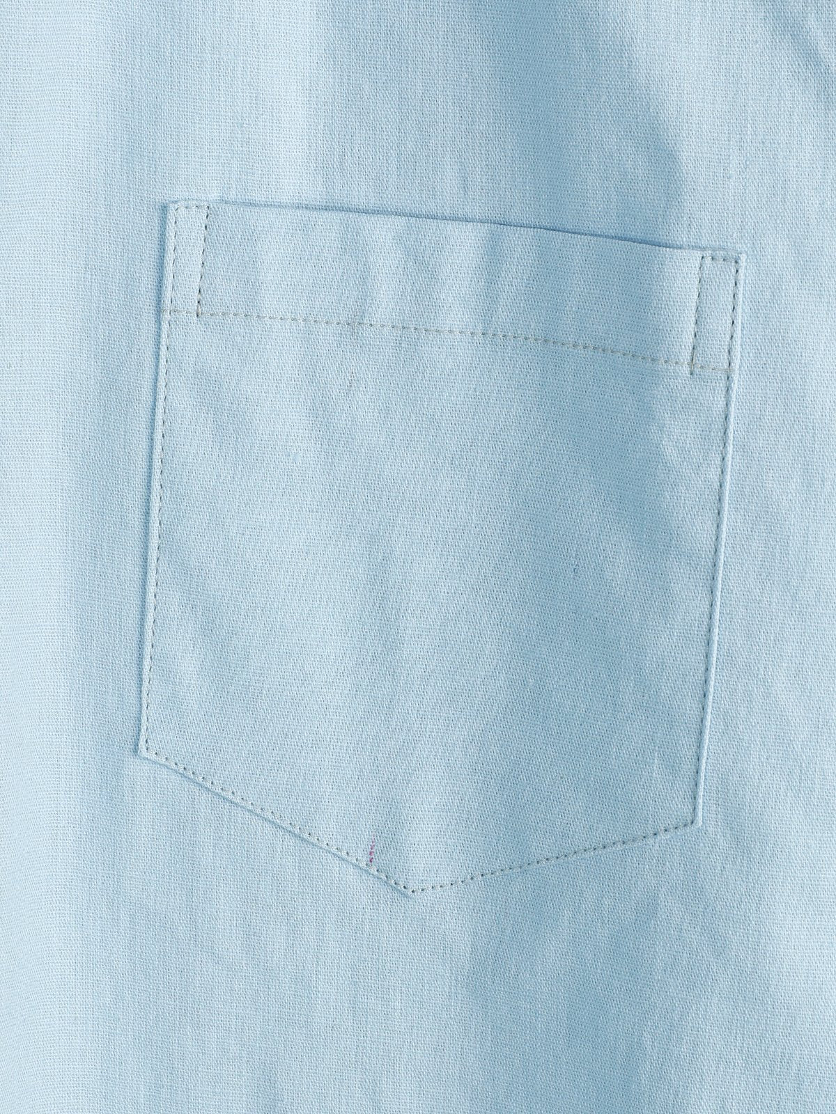 Camicia da uomo a maniche corte in lino e cotone di colore uniforme