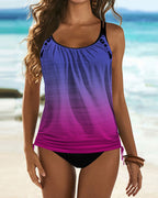 Aleksandra - Tankini monocolore con motivo leopardato