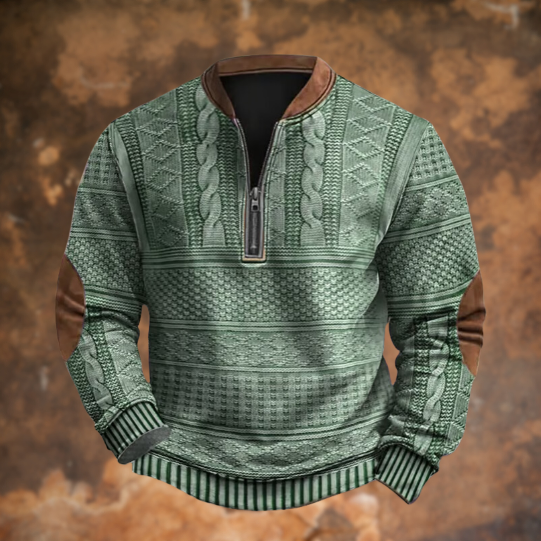 Anton – maglione da uomo con mezza zip e dettagli stilosi