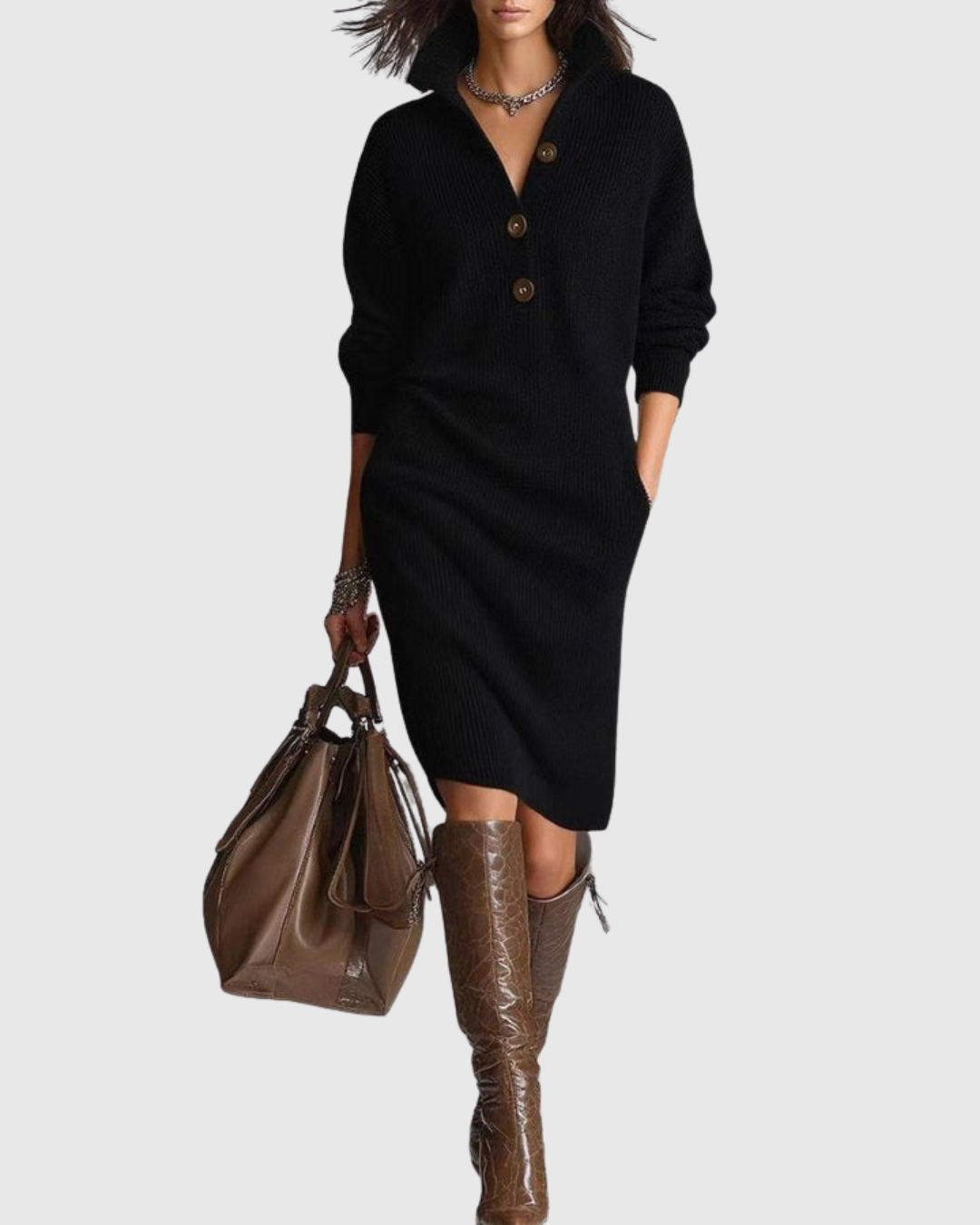Amelia - Abito Midi in Lana Pura per l'Inverno