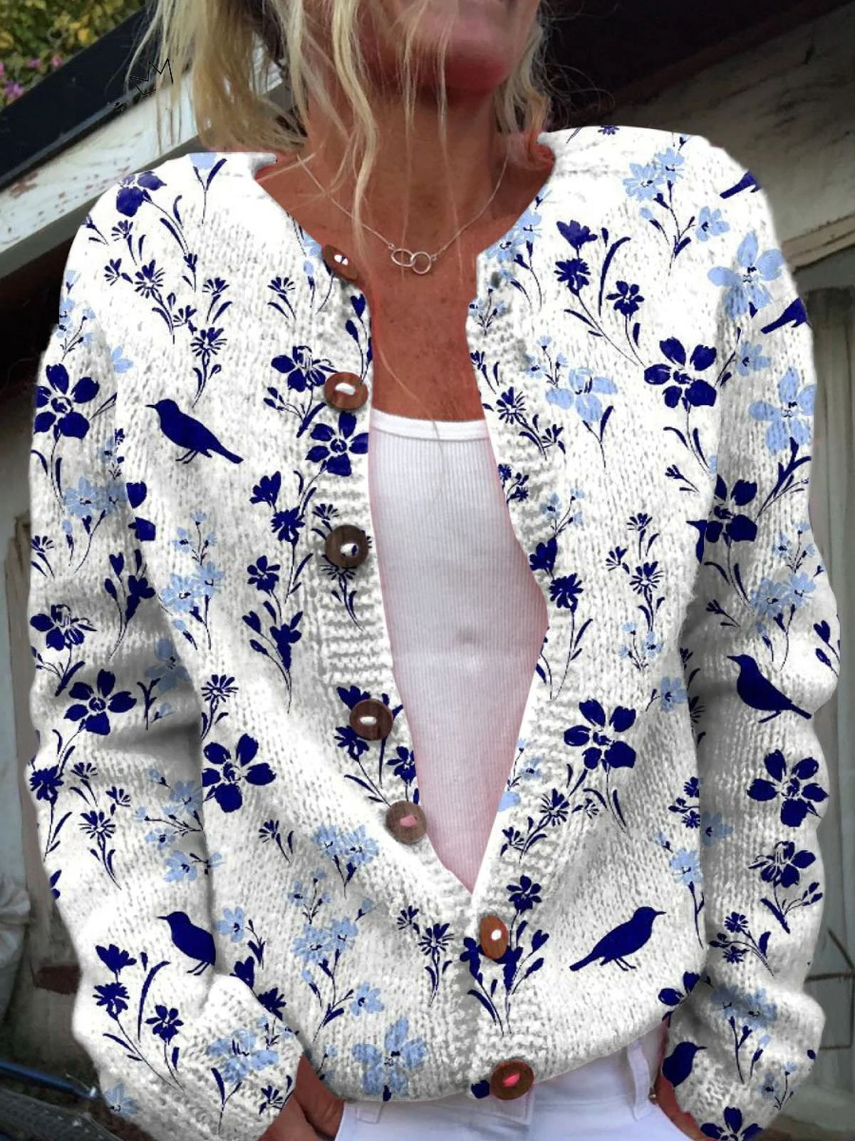 Fiorella | Cardigan vintage con stampa floreale – cardigan a fiori da donna | Erminia Boutique Bologna