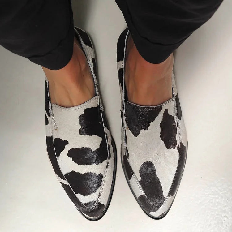 Bogna - Scarpe in pelle a motivo bovino