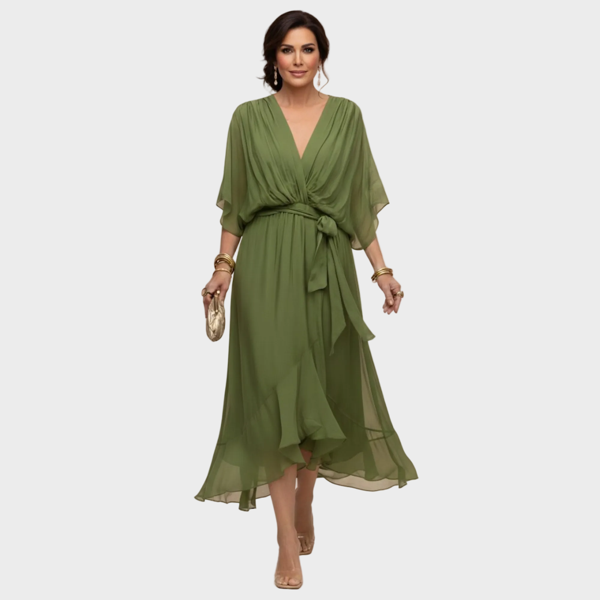 Monica Chiffon - Vestito con scollatura a V