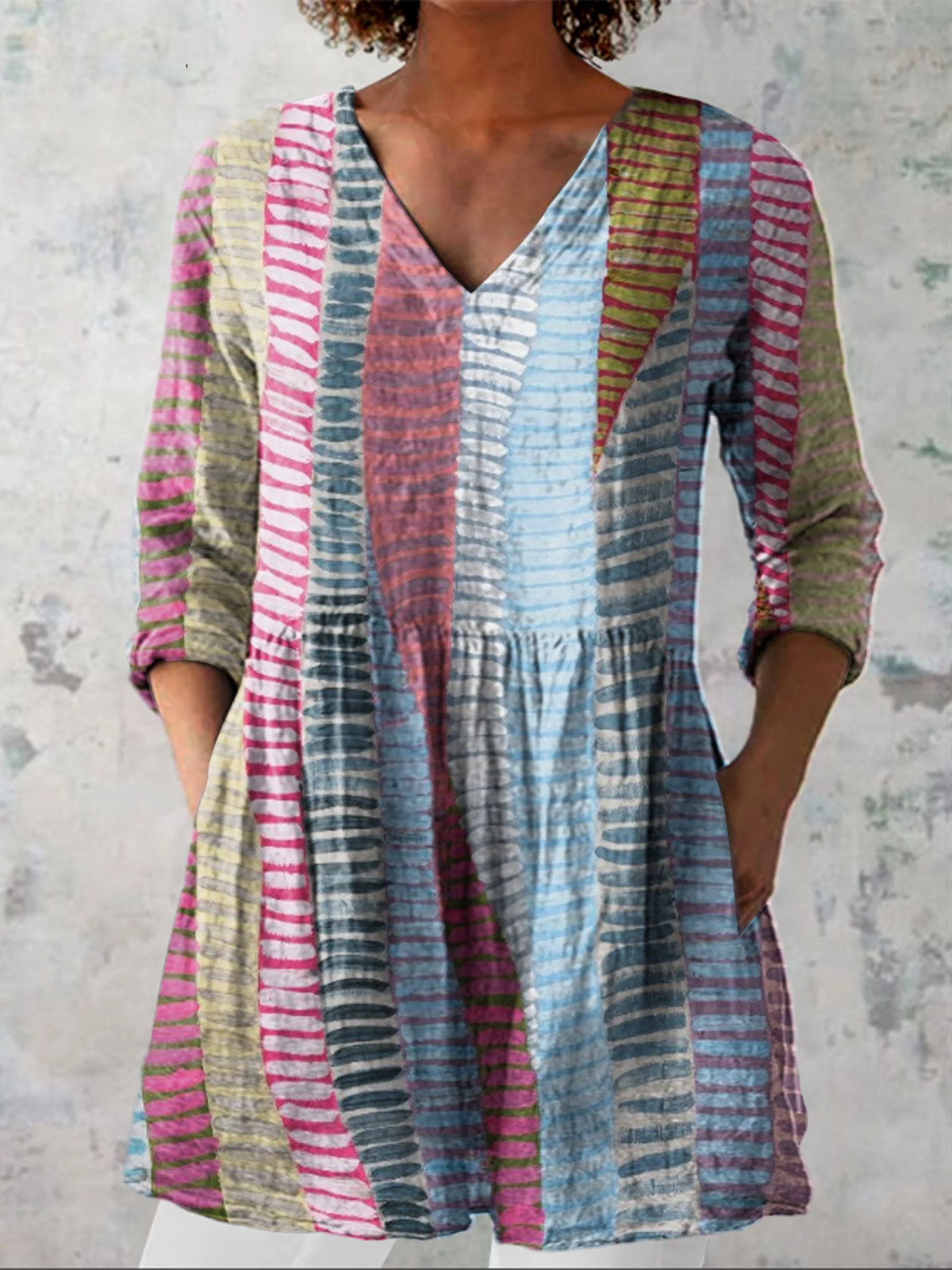 Anna - Blusa Lunga con Scollo a V