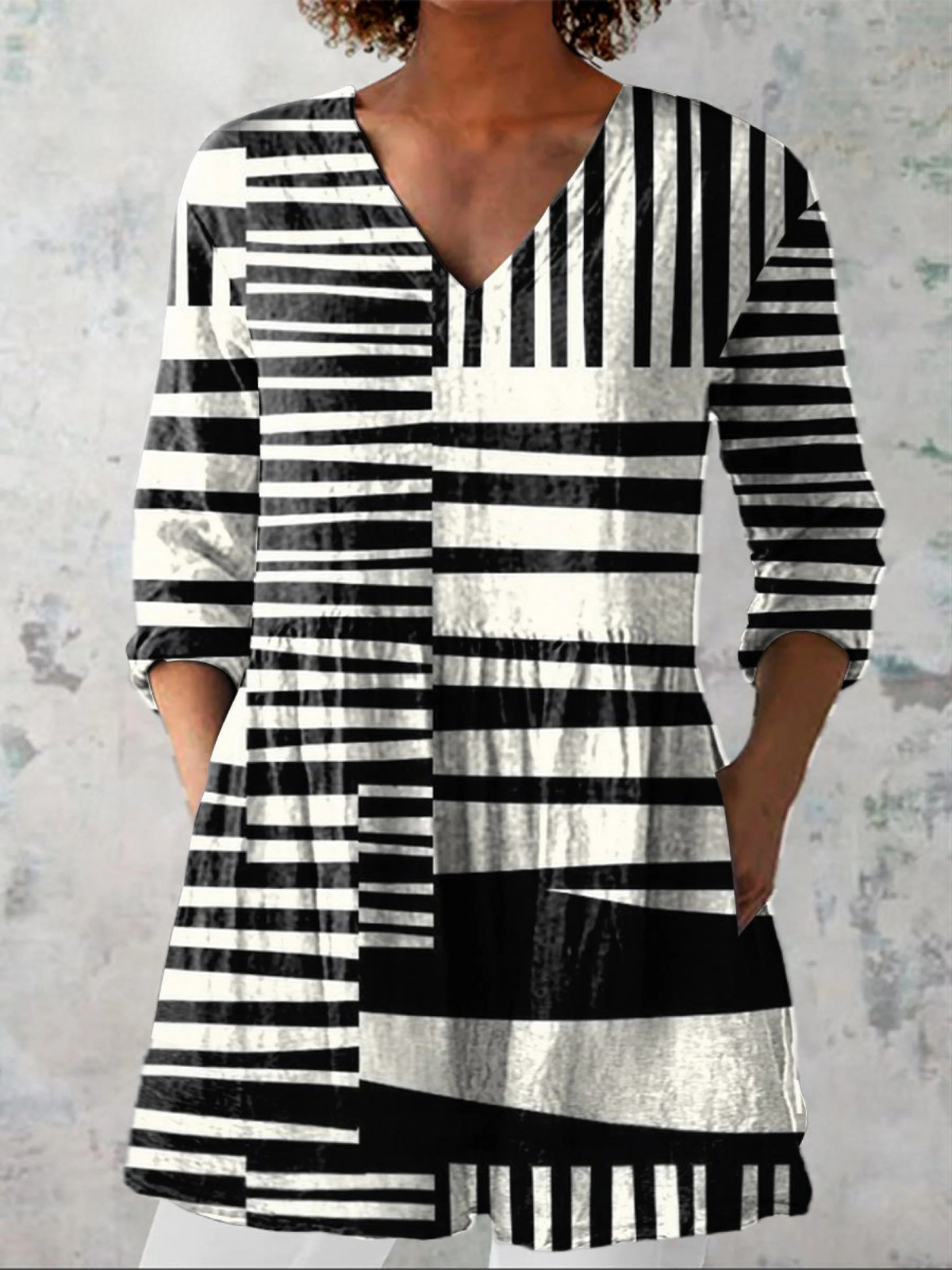 Zofia - Blusa Lunga con Scollatura a V