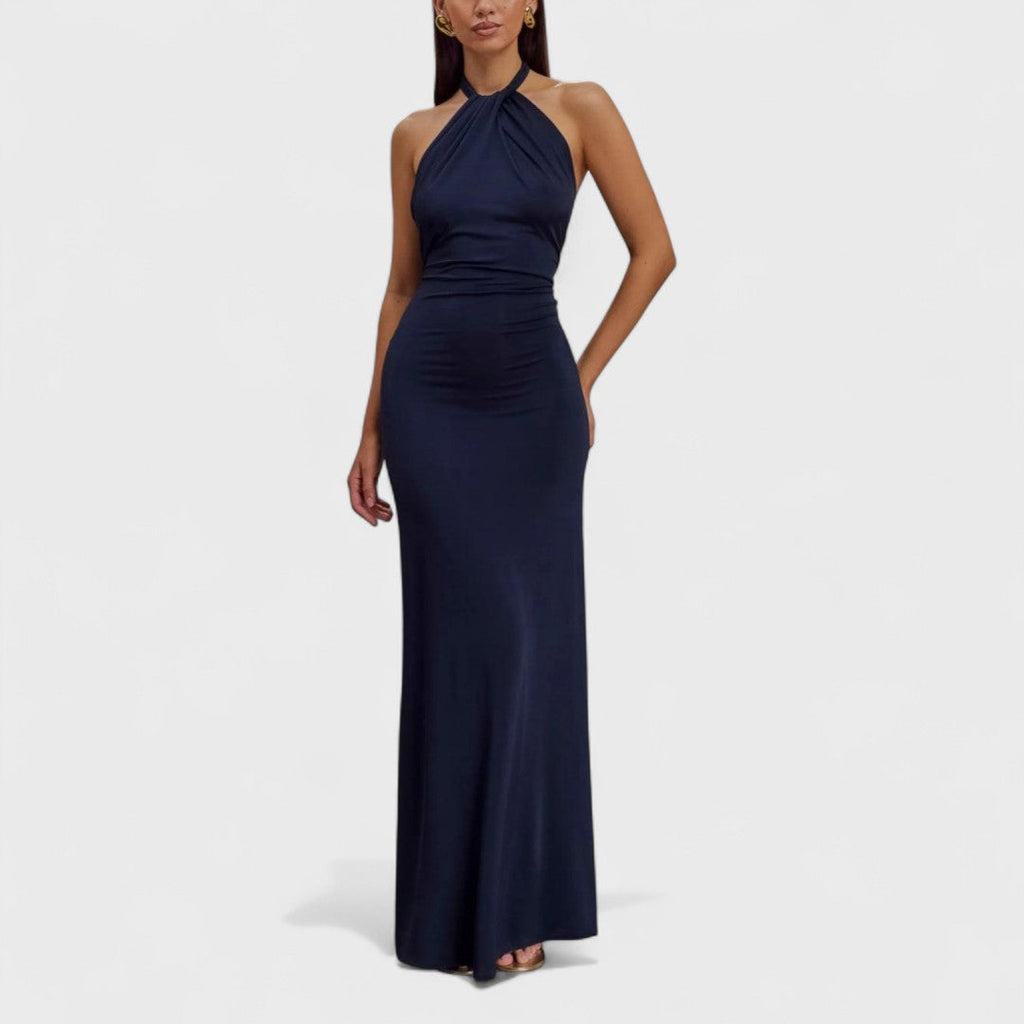 Chiara | Abito in seta Křivková con scollo halter – abiti eleganti da donna | Erminia Boutique Bologna