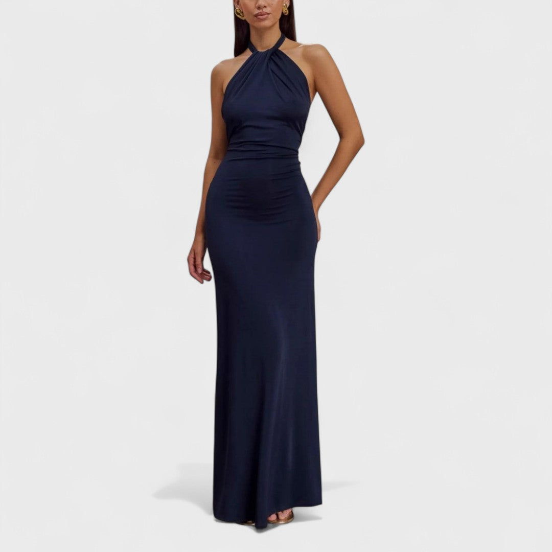 Klara – Abito in seta Křivková con scollo halter