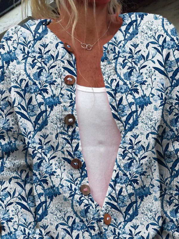 Dalia | Cardigan a motivo floreale – cardigan a fiori da donna | Erminia Boutique Bologna