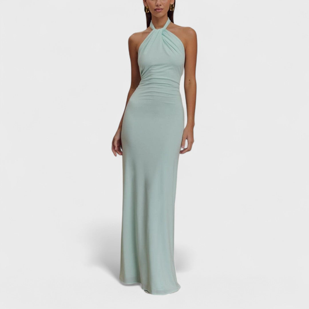 Klara – Abito in seta Křivková con scollo halter