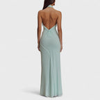 Klara – Abito in seta Křivková con scollo halter