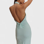 Klara – Abito in seta Křivková con scollo halter