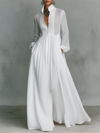 Antonina – Abito Maxi Elegante con Fondo Plissettato