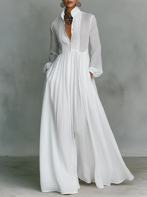 Antonia | Abito Maxi Elegante con Fondo Plissettato – abiti lunghi da donna | Erminia Boutique Bologna